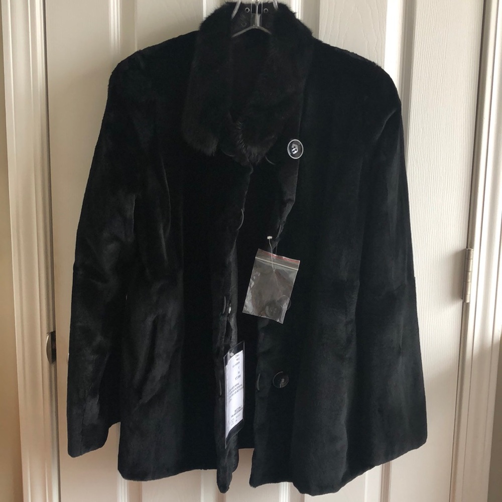 Black mink fur coat